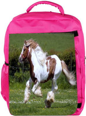 

Snoogg Eco Friendly Canvas Hairy Horses Designer Backpack Rucksack School Travel Unisex Casual Canvas Bag Bookbag Satchel 5 L Backpack(Pink)