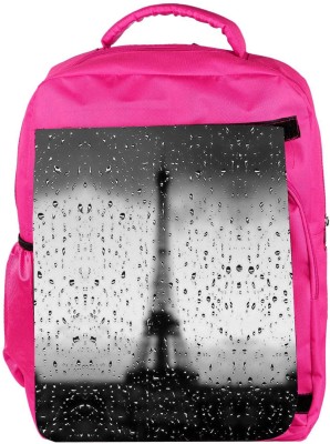 

Snoogg Eco Friendly Canvas Rainy Paris Backpack Rucksack School Travel Unisex Casual Canvas Bag Bookbag Satchel 5 L Backpack(Pink)