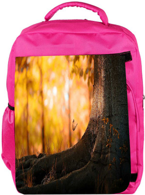 

Snoogg Eco Friendly Canvas Butterfly Under The Tree Designer Backpack Rucksack School Travel Unisex Casual Canvas Bag Bookbag Satchel 5 L Backpack(Pink)