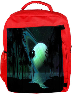 

Snoogg Eco Friendly Canvas Eclipse View Designer Backpack Rucksack School Travel Unisex Casual Canvas Bag Bookbag Satchel 5 L Laptop Backpack(Red)