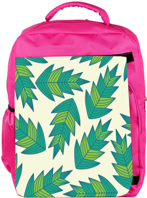 

Snoogg Eco Friendly Canvas A Seamless Leaf Pattern Backpack Rucksack School Travel Unisex Casual Canvas Bag Bookbag Satchel 5 L Backpack(Pink)