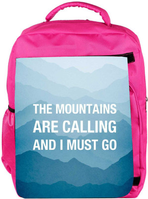 

Snoogg Eco Friendly Canvas Wanderlust Mountains Are Calling 2868 Backpack Rucksack School Travel Unisex Casual Canvas Bag Bookbag Satchel 5 L Backpack(Pink)
