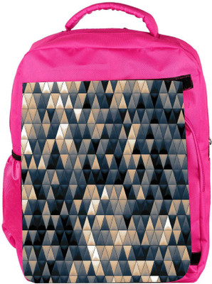 

Snoogg Eco Friendly Canvas Small Triangle Pattern Design Designer Backpack Rucksack School Travel Unisex Casual Canvas Bag Bookbag Satchel 5 L Backpack(Pink)