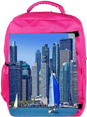 

Snoogg Eco Friendly Canvas White And Blue Boat Designer Backpack Rucksack School Travel Unisex Casual Canvas Bag Bookbag Satchel 5 L Backpack(Pink)