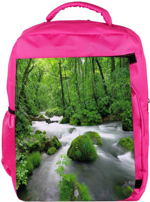 

Snoogg Eco Friendly Canvas White Water Designer Backpack Rucksack School Travel Unisex Casual Canvas Bag Bookbag Satchel 5 L Backpack(Pink)