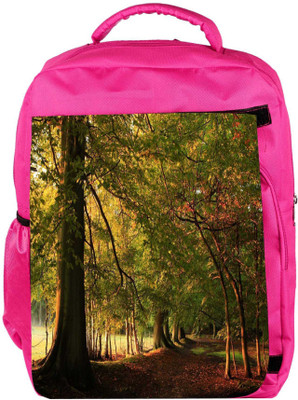 

Snoogg Eco Friendly Canvas Tree With Red Leaves Designer Backpack Rucksack School Travel Unisex Casual Canvas Bag Bookbag Satchel 5 L Backpack(Pink)