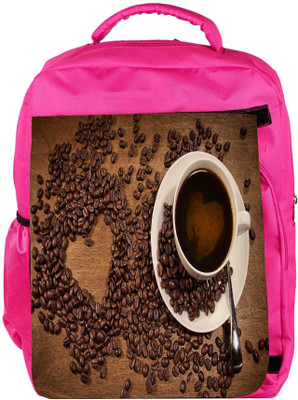 

Snoogg Eco Friendly Canvas Coffee Heart Designer Backpack Rucksack School Travel Unisex Casual Canvas Bag Bookbag Satchel 5 L Backpack(Pink)