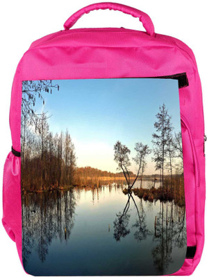 

Snoogg Eco Friendly Canvas Abstract River Designer Backpack Rucksack School Travel Unisex Casual Canvas Bag Bookbag Satchel 5 L Backpack(Pink)