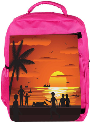 

Snoogg Eco Friendly Canvas Beach Backpack Rucksack School Travel Unisex Casual Canvas Bag Bookbag Satchel 5 L Backpack(Pink)