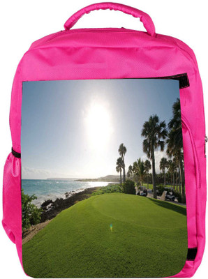 

Snoogg Eco Friendly Canvas Sunlight In Golf Park Designer Backpack Rucksack School Travel Unisex Casual Canvas Bag Bookbag Satchel 5 L Backpack(Pink)