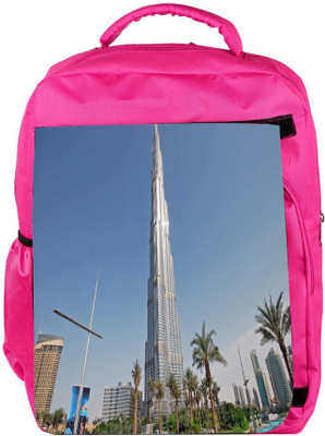 

Snoogg Eco Friendly Canvas Tallest Building Designer Backpack Rucksack School Travel Unisex Casual Canvas Bag Bookbag Satchel 5 L Backpack(Pink)