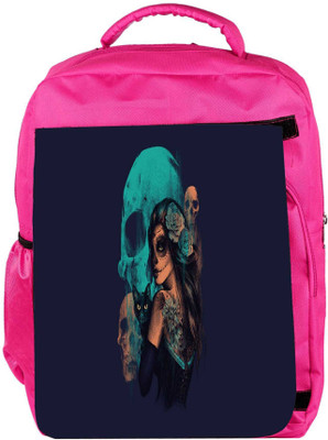 

Snoogg Eco Friendly Canvas Day Of The Dead Designer Backpack Rucksack School Travel Unisex Casual Canvas Bag Bookbag Satchel 5 L Backpack(Pink)