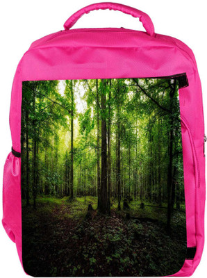 

Snoogg Eco Friendly Canvas Green Forest Designer Backpack Rucksack School Travel Unisex Casual Canvas Bag Bookbag Satchel 5 L Backpack(Pink)