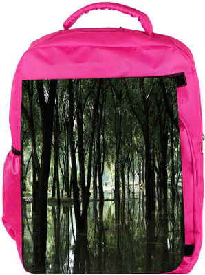 

Snoogg Eco Friendly Canvas Forest River Designer Backpack Rucksack School Travel Unisex Casual Canvas Bag Bookbag Satchel 5 L Backpack(Pink)