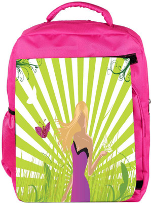 

Snoogg Eco Friendly Canvas Abstract Illustration Backpack Rucksack School Travel Unisex Casual Canvas Bag Bookbag Satchel 5 L Backpack(Pink)
