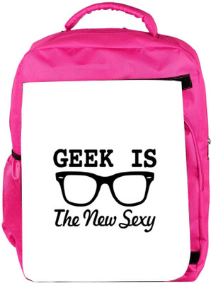 

Snoogg Eco Friendly Canvas Geek Is The New Sexy Backpack Rucksack School Travel Unisex Casual Canvas Bag Bookbag Satchel 5 L Backpack(Pink)