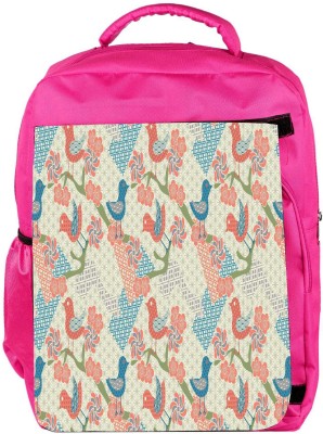 

Snoogg Eco Friendly Canvas Multiple Bird Art Designer Backpack Rucksack School Travel Unisex Casual Canvas Bag Bookbag Satchel 5 L Backpack(Pink)