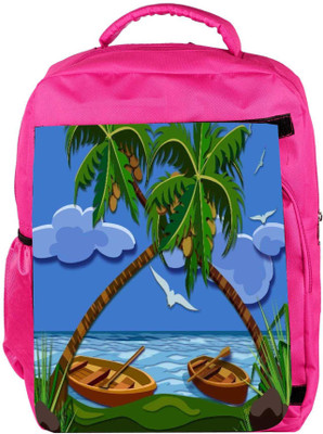 

Snoogg Eco Friendly Canvas Lost Paradise 2464 Backpack Rucksack School Travel Unisex Casual Canvas Bag Bookbag Satchel 5 L Backpack(Pink)