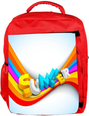 

Snoogg Eco Friendly Canvas Abstract Summer Background Backpack Rucksack School Travel Unisex Casual Canvas Bag Bookbag Satchel 5 L Laptop Backpack(Red)