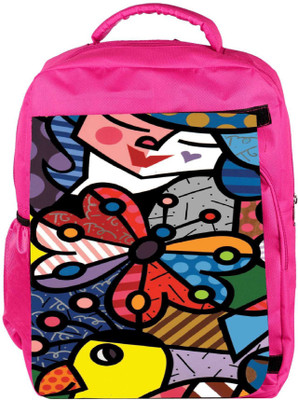 

Snoogg Eco Friendly Canvas Multicolor Butterfly Designer Backpack Rucksack School Travel Unisex Casual Canvas Bag Bookbag Satchel 5 L Backpack(Pink)