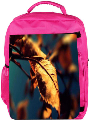 

Snoogg Eco Friendly Canvas Autumn Leaves Backpack Rucksack School Travel Unisex Casual Canvas Bag Bookbag Satchel 5 L Backpack(Pink)