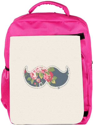 

Snoogg Eco Friendly Canvas Mustache Floral Backpack Rucksack School Travel Unisex Casual Canvas Bag Bookbag Satchel 5 L Backpack(Pink)