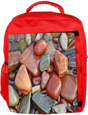

Snoogg Eco Friendly Canvas Colorful Stone Designer Backpack Rucksack School Travel Unisex Casual Canvas Bag Bookbag Satchel 5 L Laptop Backpack(Red)