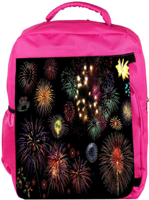 

Snoogg Eco Friendly Canvas Colorful Fireworks Backpack Rucksack School Travel Unisex Casual Canvas Bag Bookbag Satchel 5 L Backpack(Pink)