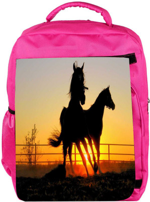 

Snoogg Eco Friendly Canvas Shade Of Horses Designer Backpack Rucksack School Travel Unisex Casual Canvas Bag Bookbag Satchel 5 L Backpack(Pink)