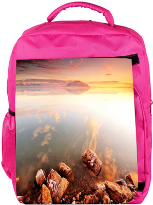 

Snoogg Eco Friendly Canvas Big Rocks In Ocean Designer Backpack Rucksack School Travel Unisex Casual Canvas Bag Bookbag Satchel 5 L Backpack(Pink)