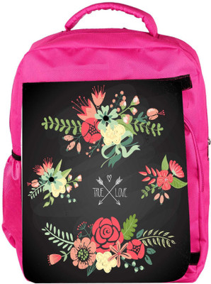 

Snoogg Eco Friendly Canvas Cute Floral Bouquets Backpack Rucksack School Travel Unisex Casual Canvas Bag Bookbag Satchel 5 L Backpack(Pink)