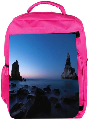 

Snoogg Eco Friendly Canvas Mountains In The Ocean Designer Backpack Rucksack School Travel Unisex Casual Canvas Bag Bookbag Satchel 5 L Backpack(Pink)