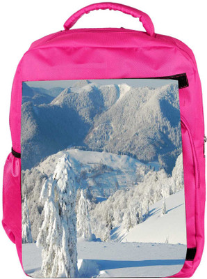 

Snoogg Eco Friendly Canvas Snow Trees Designer Backpack Rucksack School Travel Unisex Casual Canvas Bag Bookbag Satchel 5 L Backpack(Pink)