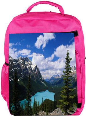 

Snoogg Eco Friendly Canvas Mountain And Cloud Designer Backpack Rucksack School Travel Unisex Casual Canvas Bag Bookbag Satchel 5 L Backpack(Pink)