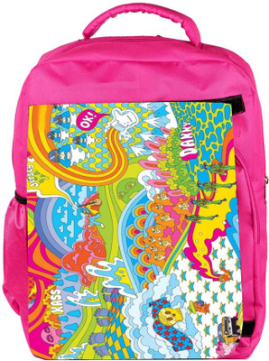 

Snoogg Eco Friendly Canvas Colourful Pattern 2496 Backpack Rucksack School Travel Unisex Casual Canvas Bag Bookbag Satchel 5 L Backpack(Pink)