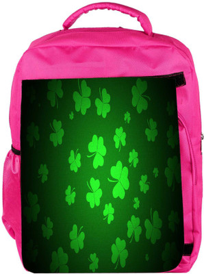 

Snoogg Eco Friendly Canvas Clovers Holiday Designer Backpack Rucksack School Travel Unisex Casual Canvas Bag Bookbag Satchel 5 L Backpack(Pink)