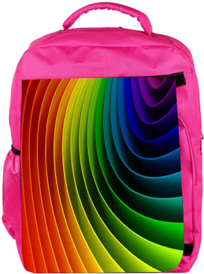 

Snoogg Eco Friendly Canvas Multiple Colors Strips Designer Backpack Rucksack School Travel Unisex Casual Canvas Bag Bookbag Satchel 5 L Backpack(Pink)