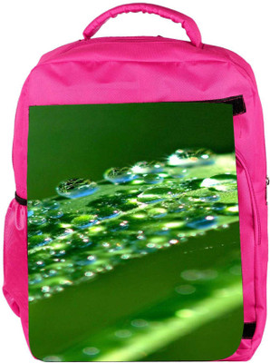 

Snoogg Eco Friendly Canvas Leaf Dew Waterdrop Designer Backpack Rucksack School Travel Unisex Casual Canvas Bag Bookbag Satchel 5 L Backpack(Pink)
