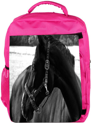 

Snoogg Eco Friendly Canvas Black Horse Designer Backpack Rucksack School Travel Unisex Casual Canvas Bag Bookbag Satchel 5 L Backpack(Pink)
