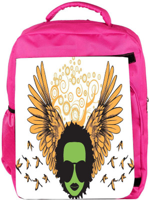 

Snoogg Eco Friendly Canvas Abstract Emblem Backpack Rucksack School Travel Unisex Casual Canvas Bag Bookbag Satchel 5 L Backpack(Pink)