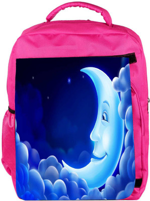 

Snoogg Eco Friendly Canvas Smiling Moon Designer Backpack Rucksack School Travel Unisex Casual Canvas Bag Bookbag Satchel 5 L Backpack(Pink)