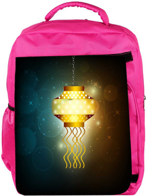 

Snoogg Eco Friendly Canvas Beautiful Illuminating Diya Background For Hindu Community Festival Diwali Backpack Rucksack School Travel Unisex Casual Canvas Bag Bookbag Satchel 5 L Backpack(Pink)