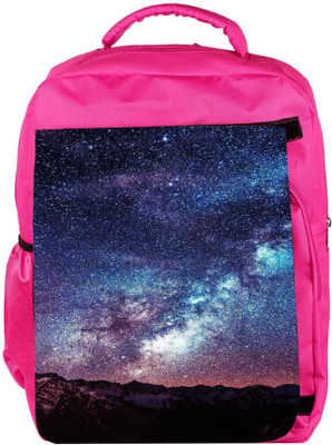 

Snoogg Eco Friendly Canvas Milkyway Space Mountain Designer Backpack Rucksack School Travel Unisex Casual Canvas Bag Bookbag Satchel 5 L Backpack(Pink)