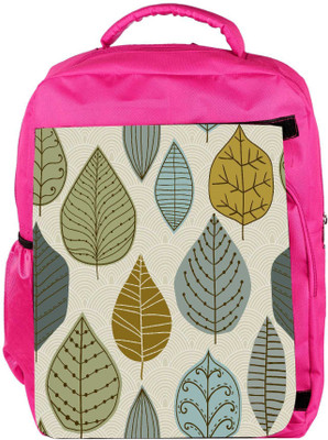 

Snoogg Eco Friendly Canvas Seamless Pattern With Leaf Backpack Rucksack School Travel Unisex Casual Canvas Bag Bookbag Satchel 5 L Backpack(Pink)