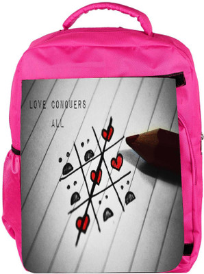 

Snoogg Eco Friendly Canvas Love Conquers All Designer Backpack Rucksack School Travel Unisex Casual Canvas Bag Bookbag Satchel 5 L Backpack(Pink)