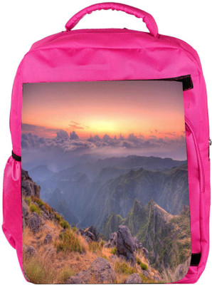 

Snoogg Eco Friendly Canvas Abstract Cloud And Sunset Designer Backpack Rucksack School Travel Unisex Casual Canvas Bag Bookbag Satchel 5 L Backpack(Pink)