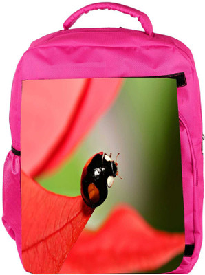 

Snoogg Eco Friendly Canvas Beatel On Red Leaves Designer Backpack Rucksack School Travel Unisex Casual Canvas Bag Bookbag Satchel 5 L Backpack(Pink)