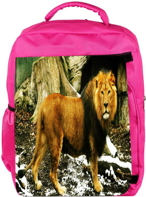 

Snoogg Eco Friendly Canvas Lion Designer Backpack Rucksack School Travel Unisex Casual Canvas Bag Bookbag Satchel 5 L Backpack(Pink)