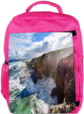 

Snoogg Eco Friendly Canvas Malaysia Sea Beaches Designer Backpack Rucksack School Travel Unisex Casual Canvas Bag Bookbag Satchel 5 L Backpack(Pink)