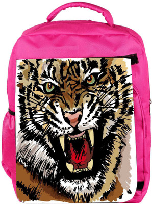 

Snoogg Eco Friendly Canvas Sketch Of Tiger Vector Illustration Backpack Rucksack School Travel Unisex Casual Canvas Bag Bookbag Satchel 5 L Backpack(Pink)